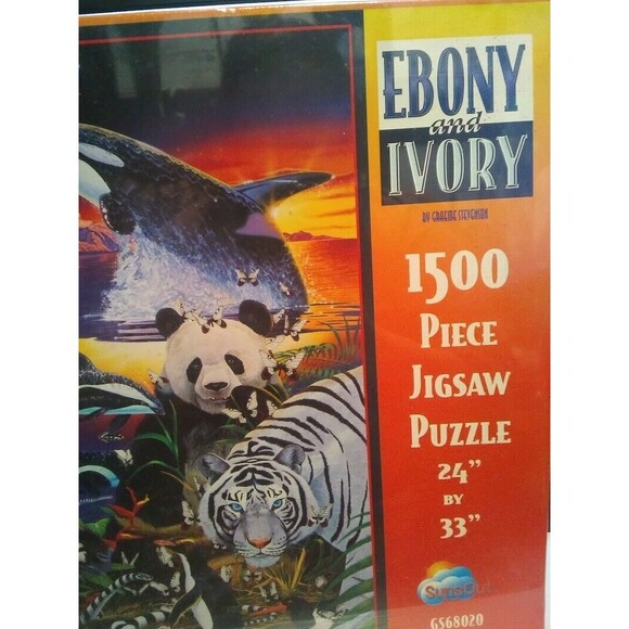 Sunsout Ebony And Ivory Graeme Stevenson 1500 Pc Puzzle Animals 24"x33" #6568020 - Picture 4 of 4